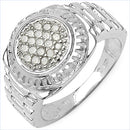 0.20 Carat Genuine White Diamond .925 Sterling Silver Ring-1