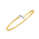 14k Two Tone Gold Diamond Hardware Bangle (3.00 mm)-2