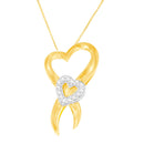 10K Two-Tone Gold 1/10 cttw Diamond Heart Pendant Necklace (H-I, I1-I2)-2
