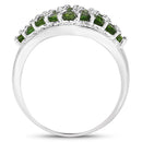 2.41 Carat Genuine Chrome Diopside and White Topaz .925 Sterling Silver Ring-2