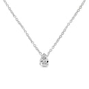 14K White Gold 1/5 Cttw Pear Shape Solitaire Diamond 18" Pendant Necklace (G-H Color, VS2-SI1 Clarity)-2