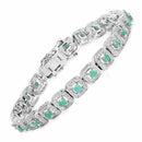 2.40 Carat Genuine Emerald .925 Sterling Silver Bracelet-1