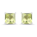 2.00 Carat Genuine Peridot .925 Sterling Silver Earrings-1
