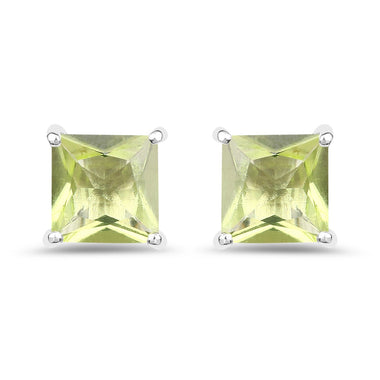 2.00 Carat Genuine Peridot .925 Sterling Silver Earrings