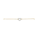 10K Two Tone Gold 1/4 Cttw Diamond Encrusted Heart Charm 7" Bracelet (H-I Color, I1-I2 Clarity)-2