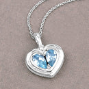 2.66 Carat Genuine Blue Topaz and White Topaz .925 Sterling Silver Pendant-4