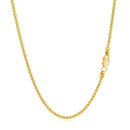 14k Yellow Gold Round Wheat Chain 1.5mm-3