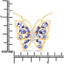 2.76 Carat Genuine Tanzanite and White Zircon .925 Sterling Silver Necklace-3