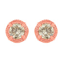 14K Yellow Gold Plated .925 Sterling Silver 1.0 Cttw Round Brilliant Cut Diamond Solitaire Milgrain Stud Earrings (K-L Color, I2-I3 Clarity)-1