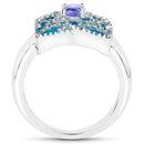 0.44 Carat Genuine Tanzanite .925 Sterling Silver Ring-2
