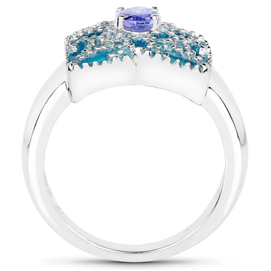 0.44 Carat Genuine Tanzanite .925 Sterling Silver Ring - 0
