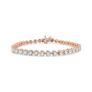 .925 Sterling Silver 1.0 Cttw Miracle Set Diamond Heart-Link 7" Tennis Bracelet (I-J Color, I2-I3 Clarity)-1
