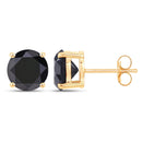 4.91 Carat Genuine Black Diamond 14K Yellow Gold Earrings-2