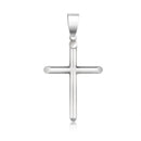 14k White Gold Slim Cross with Tapered Ends Pendant-2