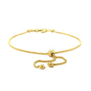 14k Yellow Gold Anchor Design Adjustable Lariat Bracelet-3