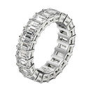 Emerald Cut Lab Grown Diamond Eternity Ring in 14k White Gold (3 cttw FG/VS2)-4