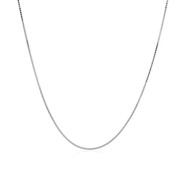 14k White Gold Classic Box Chain 0.6mm - 0
