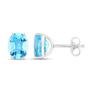4.00 Carat Genuine Swiss Blue Topaz .925 Sterling Silver Earrings-2