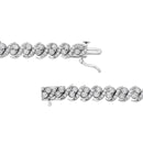 .925 Sterling Silver 2.0 Cttw Round-Cut Diamond "S" Link Bracelet (I-J Color, I3 Clarity) - 7.25"-3