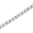 14K White Gold 3.0 Cttw Lab Grown Diamond Illusion-Set Miracle Plate Tennis Bracelet (F-G Color, VS1-VS2 Clarity) - Size 7.25"-4