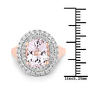 5.48 Carat Genuine Kunzite and White Topaz .925 Sterling Silver Ring-3
