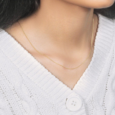 14k Yellow Gold Round Wheat Chain (0.60 mm) - 0