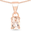 18K Rose Gold Plated 0.70 Carat Genuine Morganite .925 Sterling Silver Pendant-1