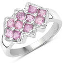 1.20 Carat Genuine Pink Sapphire .925 Sterling Silver Ring-1