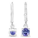 0.94 Carat Genuine Tanzanite .925 Sterling Silver Earrings-3