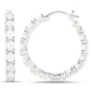 2.05 Carat Genuine Created Opal .925 Sterling Silver Earrings-2