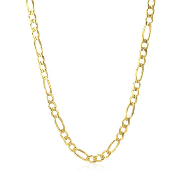 10K Yellow Gold Solid Figaro Chain (3.70 mm) - 0