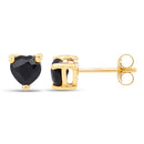 0.70 Carat Genuine Black Sapphire 14K Yellow Gold Earrings-2