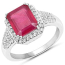 4.55 Carat Glass Filled Ruby and White Topaz .925 Sterling Silver Ring-1
