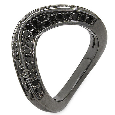 1.02 Carat Genuine Black Diamond .925 Sterling Silver Ring - 0