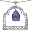 10.70 Carat Genuine Amethyst .925 Sterling Silver Pendant-1
