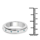 0.14 Carat Genuine Blue Diamond .925 Sterling Silver Ring-3