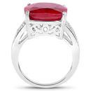14.47 Carat Dyed Ruby and White Topaz .925 Sterling Silver Ring-2