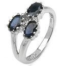 1.44 Carat Genuine Blue Sapphire .925 Sterling Silver Ring-2