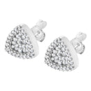14K White Gold 1/2 cttw Trillion Shaped Diamond Stud Earrings (H-I Clarity, SI2-I1 Color)-3