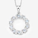 1.10 Carat Genuine Aquamarine and White Topaz .925 Sterling Silver Pendant-4