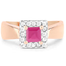14K Rose Gold Plated 1.26 Carat Genuine Glass Filled Ruby & White Topaz .925 Sterling Silver Ring-3