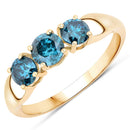 1.03 Carat Genuine Blue Diamond 14K Yellow Gold Ring-1