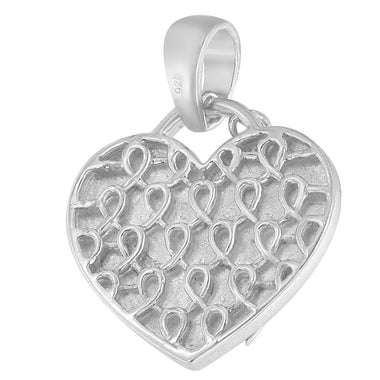 .925 Sterling Silver 1/10 cttw Diamond Heart Pendant Necklace (H-I, I1-I2) - 0