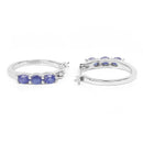 1.32 Carat Genuine Blue Sapphire .925 Sterling Silver Earrings-2
