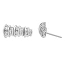 14K White Gold 7/8 cttw Baguette & Round Brilliant-Cut Diamond Dangle Multi Row Earrings (H-I Color, SI2-I1 Clarity)-5