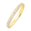 10k Two-Tone Gold Geometric Diamond Motif Bangle-1