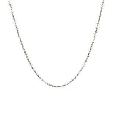 14k White Gold Round Cable Link Chain 1.1mm - 0