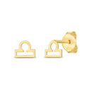 14k Yellow Gold Libra Stud Earrings-1