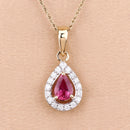 1.03 Carat Genuine Ruby and White Diamond 14K Yellow Gold Pendant-4