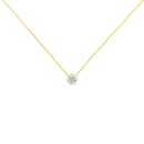10K Yellow Gold 1/2 Carat Round Brilliant-Cut Diamond Modern Bezel-Set Solitaire 16"-18" Pendant Necklace (H-I Color, SI2-I1 Clarity)-2